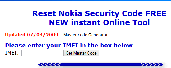unlock security code of nokia bb5 box